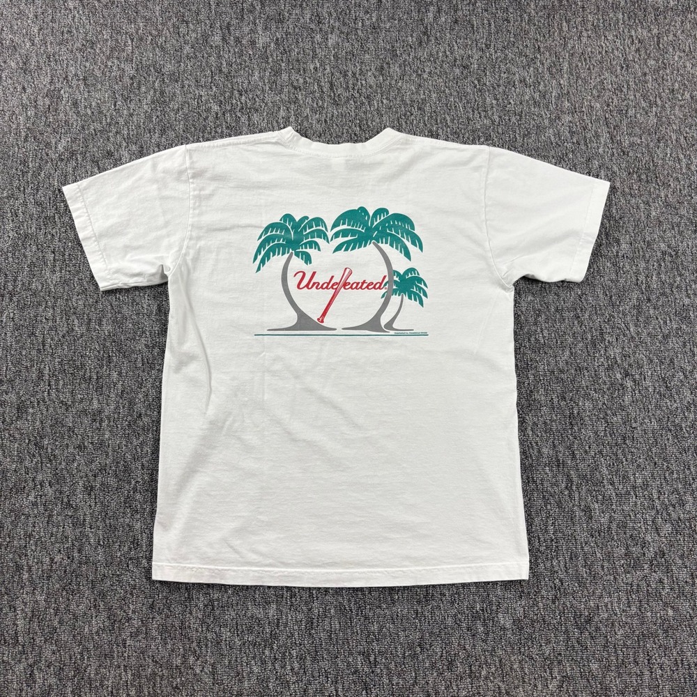 Y2K Skate Made In USA Undefeated Streetwear Palm Tree T-Shirt White Medium